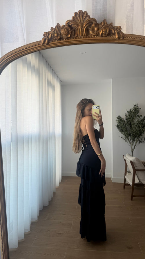 Peach dress - azul marino